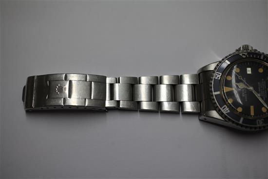 A gentlemans late 1970s/early 1980s stainless steel Rolex Oyster Perpetual Sea Dweller 2000ft/610m wrist watch,